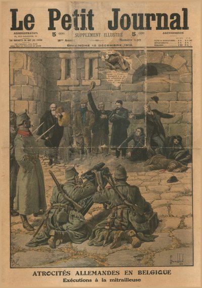 German Atrocities in Belgium: Execution by Machine Gun by Unbekannt