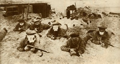 German Naval Troops Wearing Respirators, First World War, 1915 by Unbekannt