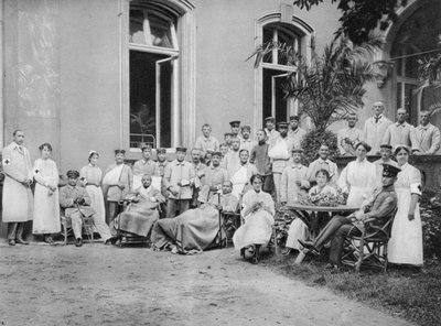 German Nurses and Patients, Frankfurt am Main, Germany, World War I, 1915 by Unbekannt