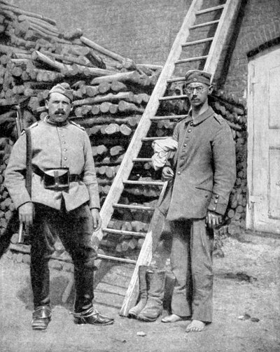 German Prisoner of War and a Guard, World War I, 1915 by Unbekannt