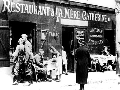 German Soldiers at a Restaurant, Occupied Paris, June 1940 by Unbekannt