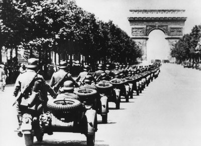 German Soldiers on the Champs Elysees, Paris, 14 June 1940 by Unbekannt
