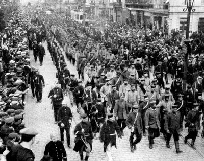 German Troops as Prisoners in Antwerp, Belgium, First World War by Unbekannt