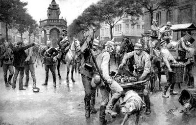 German Troops Occupying the City of Liege in Belgium, First World War, 1914 by Unbekannt