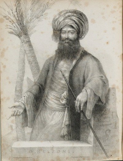 Giovanni Battista Belzoni, Frontispiece from Narrative of the Operations and Recent Discoveries by Unbekannt