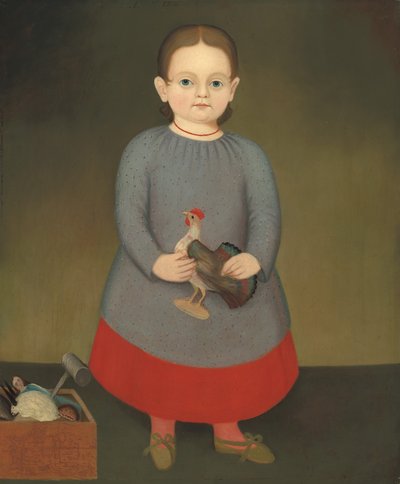 Girl with Toy Rooster, c. 1840 by Unbekannt