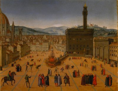 Execution of Girolamo Savonarola on the Piazza della Signoria in Florence, 1498 by Unbekannt