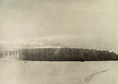 Glacier South of Cape Barne, with motor travelling on sea ice by Unbekannt