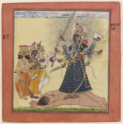 Goddess Bhadrakali Worshipped by the Gods from a Tantric Devi Series, c. 1660 by Unbekannt