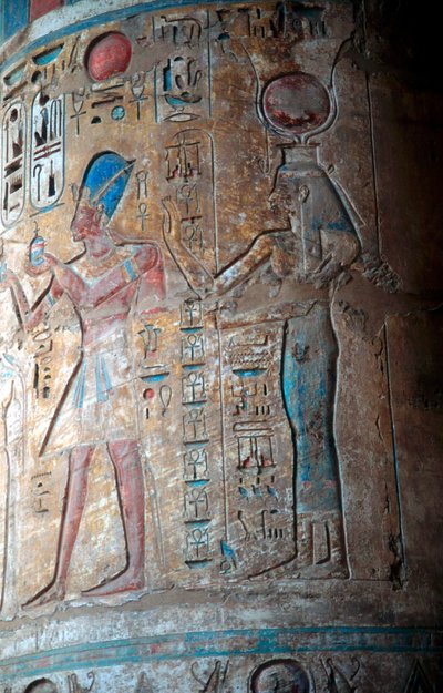 Goddess Isis with King Tuthmosis III, Ancient Egyptian, 15th century BC by Unbekannt
