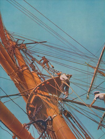 Going aloft on board the Archibald Russell, square-riggers under Finnish flag, 1937 by Unbekannt