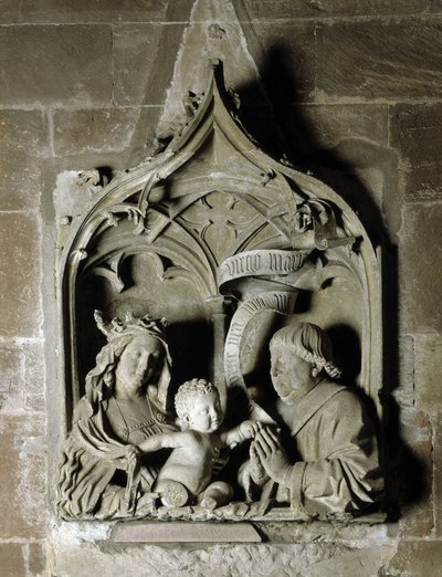 Gothic Art: Epitaph of a Canon, Stone Sculpture by Nicolas de Leyden. 1463, Cathedral of Notre Dame, Strasbourg (Bas-Rhin) by Unbekannt