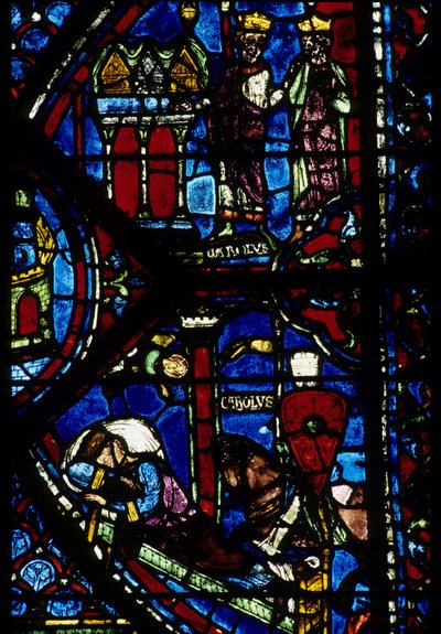 Gothic architecture: Charlemagne receives 3 hunts and Vision of Constantine I, Byzantine emperor (detail) by Unbekannt