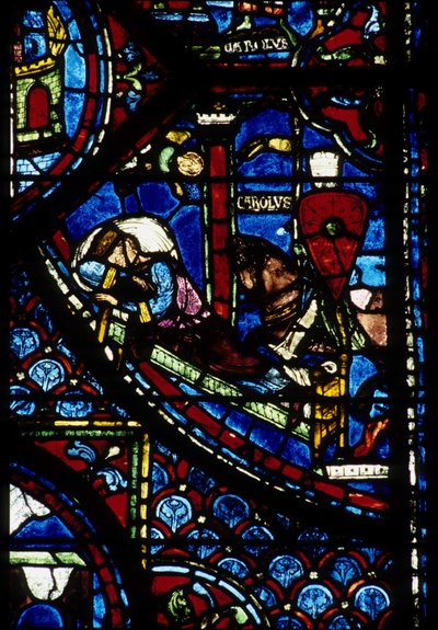 Gothic architecture. Vision of Constantine (detail). Stained glass of the northern ambulatory, absidial. Cathedral of Chartres. by Unbekannt