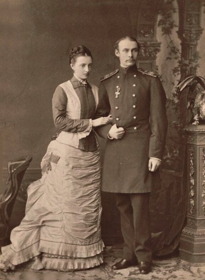 Grand Duchess Anastasia Mikhailovna of Russia and Grand Duke Frederick Francis III, 1878 by Unbekannt