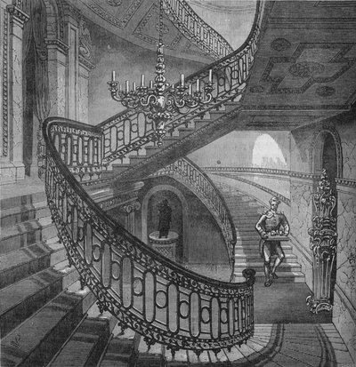 Grand staircase in Carlton House, Westminster, London by Unbekannt