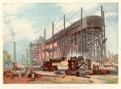 Great Eastern on the Stocks at Millwall on the Thames by Unbekannt