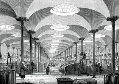 Great hall in Messrs Marshalls flax mill, Leeds by Unbekannt