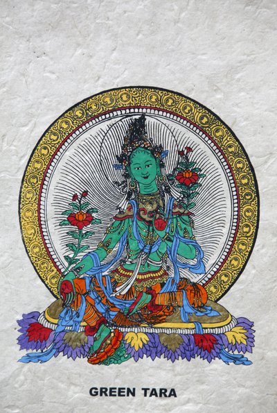 Green Tara, Buddhist symbol of prosperity, Kopan monastery, Bhaktapur, Nepal by Unbekannt