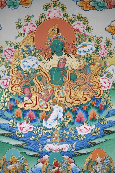 Green Tara, symbol of prosperity, Kopan monastery, Kathmandu, Nepal by Unbekannt