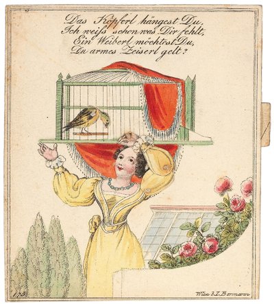 Greeting card. Your little head is hanging, I know what is wrong with you... by Unbekannt