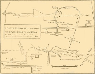 Ground Plan of New Road from Islington to Edgware Road, 1755 by Unbekannt