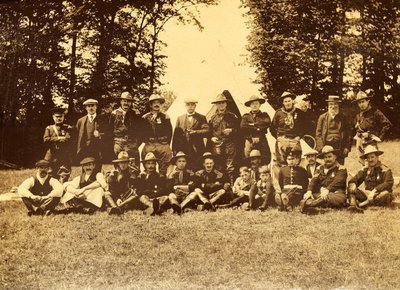 Group of Men in Uniform in Front of a Tipi, Buckinghamshire by Unbekannt