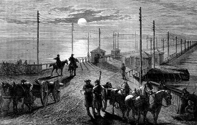 Guarding a bridge over the Potomac, American Civil War, c1861 by Unbekannt