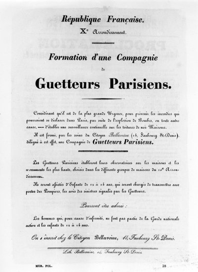 Guetteurs Parisiens, from French Political Posters of the Paris Commune, May 1871 by Unbekannt