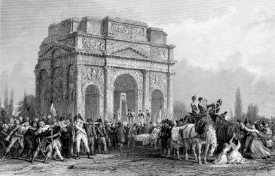Guillotine Set Up Under the Arch of Marius at Orange, France, French Revolution by Unbekannt