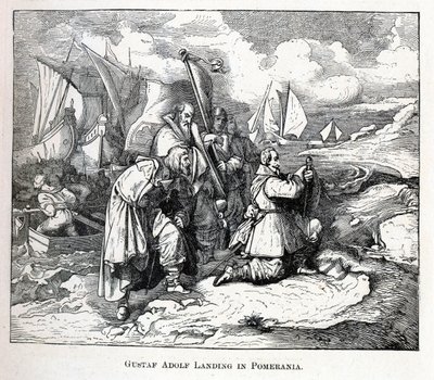 Gustav Adolf Landing in Pomerania by Unbekannt