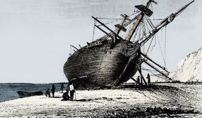 HMS Beagle Laid Ashore, Rio Santa Cruz, Patagonia, South America by Unbekannt