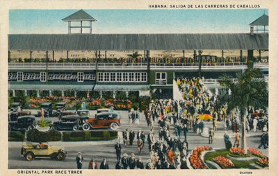 Habana: Horse Race Start, Oriental Park Race Track, c1910 by Unbekannt