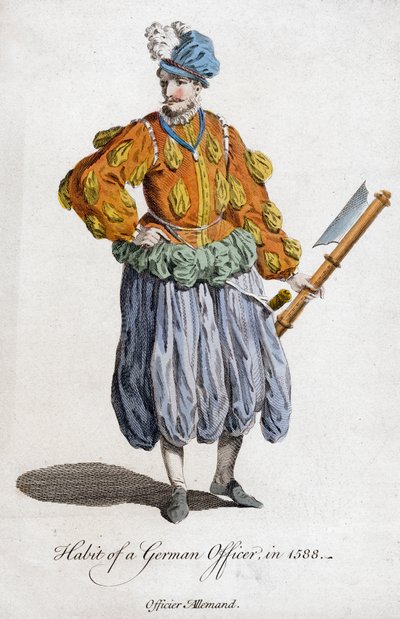 Habit of a German officer in 1588 by Unbekannt