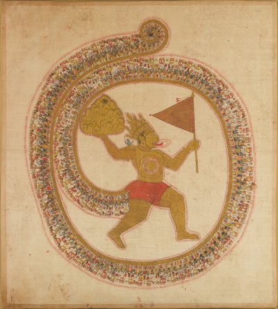 Hanuman Bearing the Mountaintop with Medicinal Herbs by Unbekannt