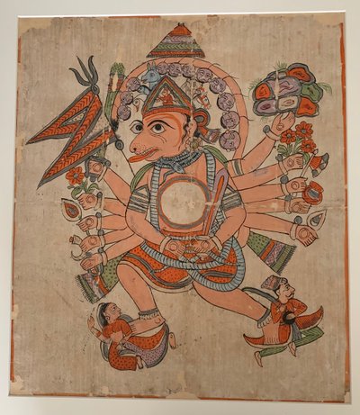 Hanuman in His Tantric Five-Headed Pancha Mukha Form by Unbekannt