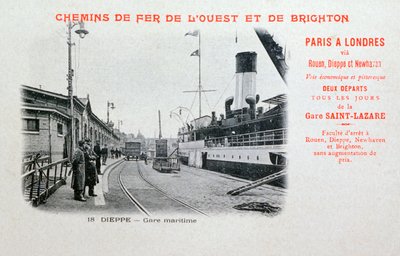 Harbour station, Dieppe, c1900 by Unbekannt