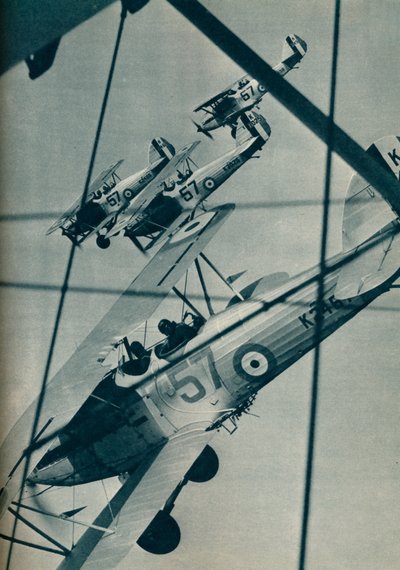 Hawker Hart biplanes flying in formation, c1936 by Unbekannt
