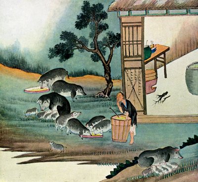 He Sent Him into His Fields to Feed Swine, 1899 by Unbekannt