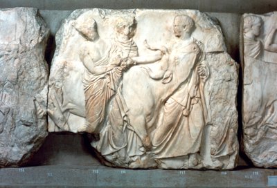Heifers Led to Sacrifice, from the South Frieze of the Parthenon, 447-432 BC by Unbekannt