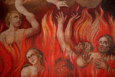Hell painting in Saint-Nicolas de Veroce church, Saint-Nicolas de Veroce, France by Unbekannt