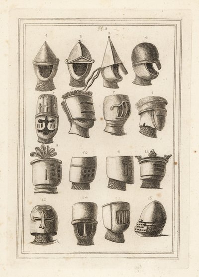 Helmets from the great seals of kings and barons by Unbekannt