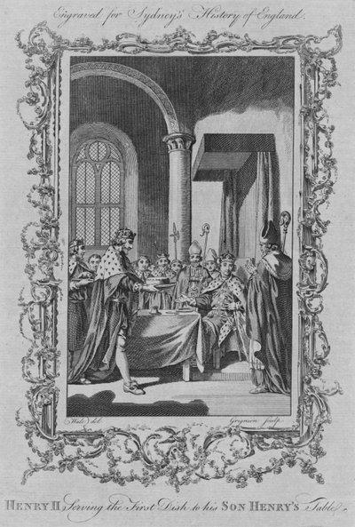 Henry II serving the first dish to his son Henry