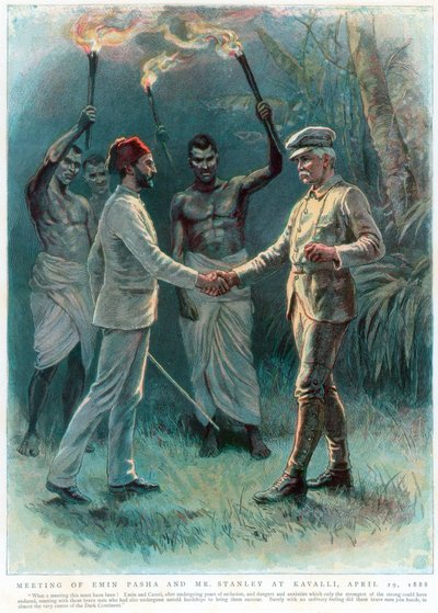 Henry Morton Stanley, Welsh Journalist and Explorer, Meeting Emin Pasha at Kavalli by Unbekannt