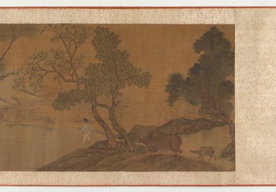 Herdboys and Water Buffaloes Crossing a Stream by Unbekannt