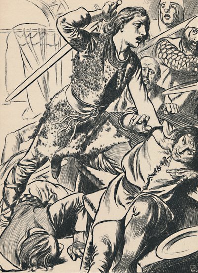 Hereward and His Men Attack the Normans, c1907 by Unbekannt