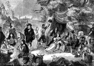 Highgate Fields during the Great Fire of London by Unbekannt