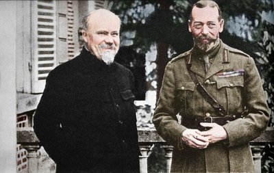 His Majesty with President Poincare at The British General Headquarters in France by Unbekannt