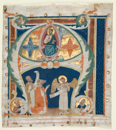 Historiated Initial A Excised from a Gradual: Christ in Majesty with King David by Unbekannt
