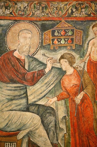Coptic Monastery of the Holy Virgin and Saint John Kame: Healing Saint Curing a Blind Girl, Egypt by Unbekannt